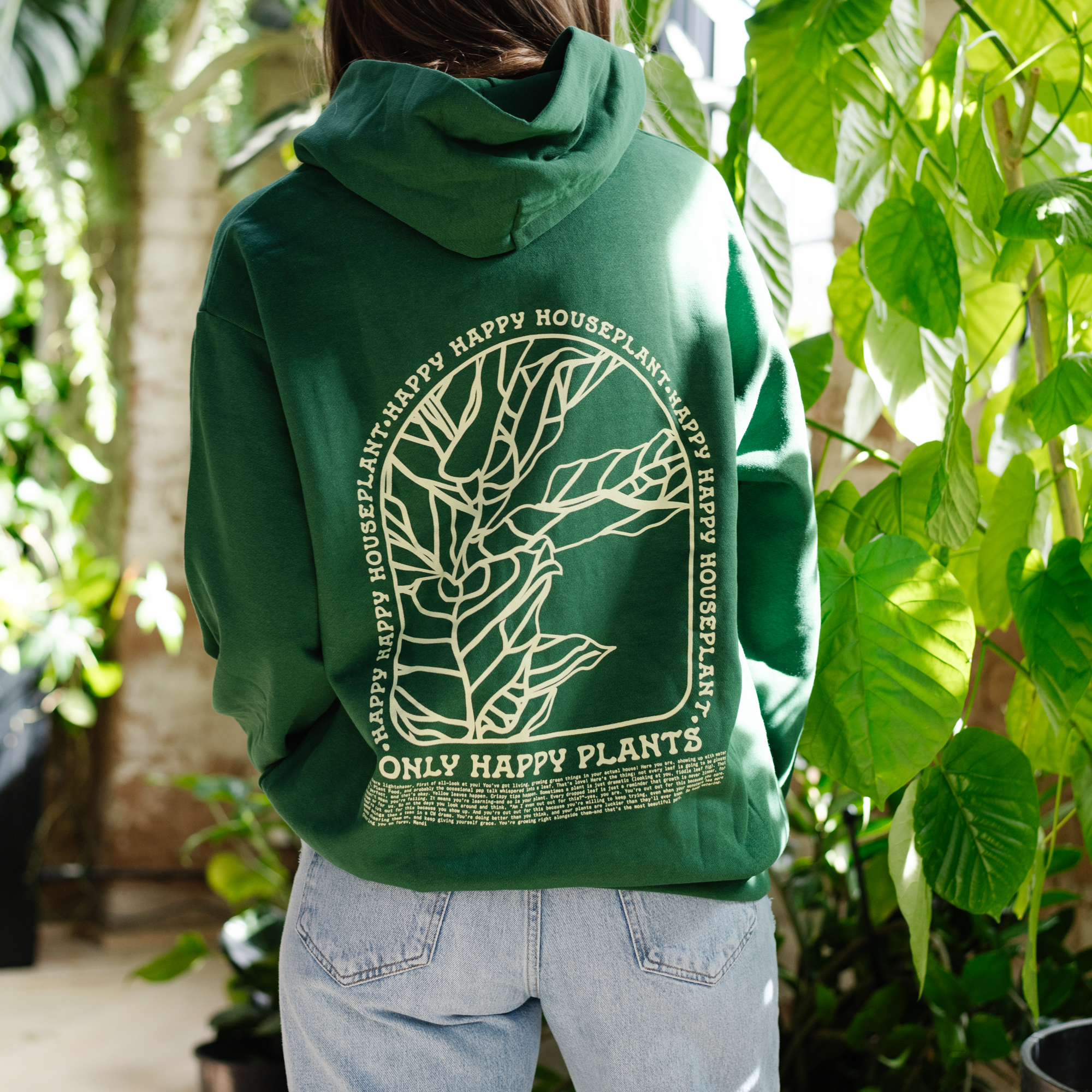 Fiddle Leaf Hoodie in Forest Green