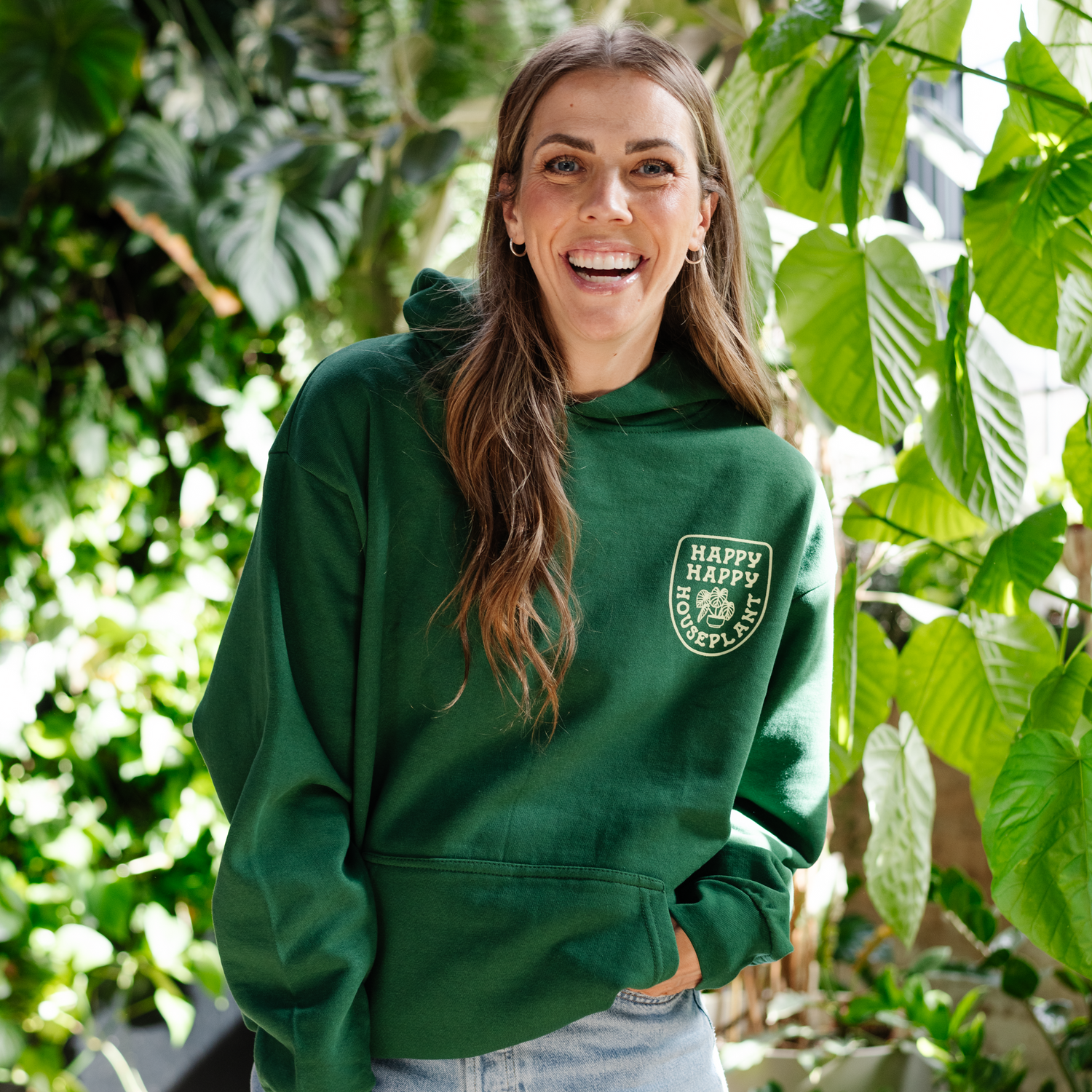 Fiddle Leaf Hoodie in Forest Green