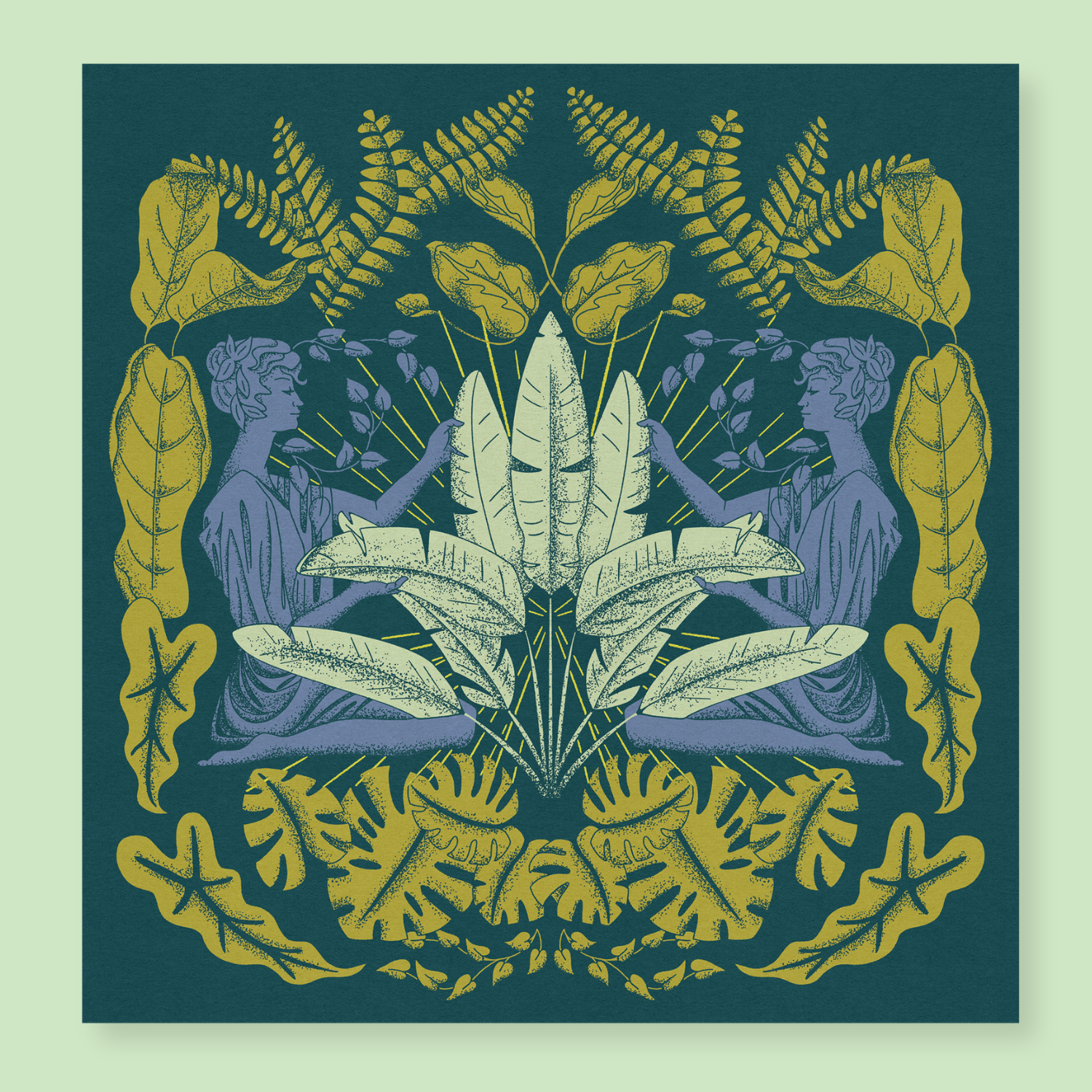 Plant Goddess Print in Night