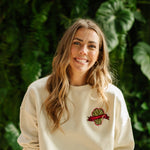 Varsity Houseplants Crew Neck Sweatshirt in Bone