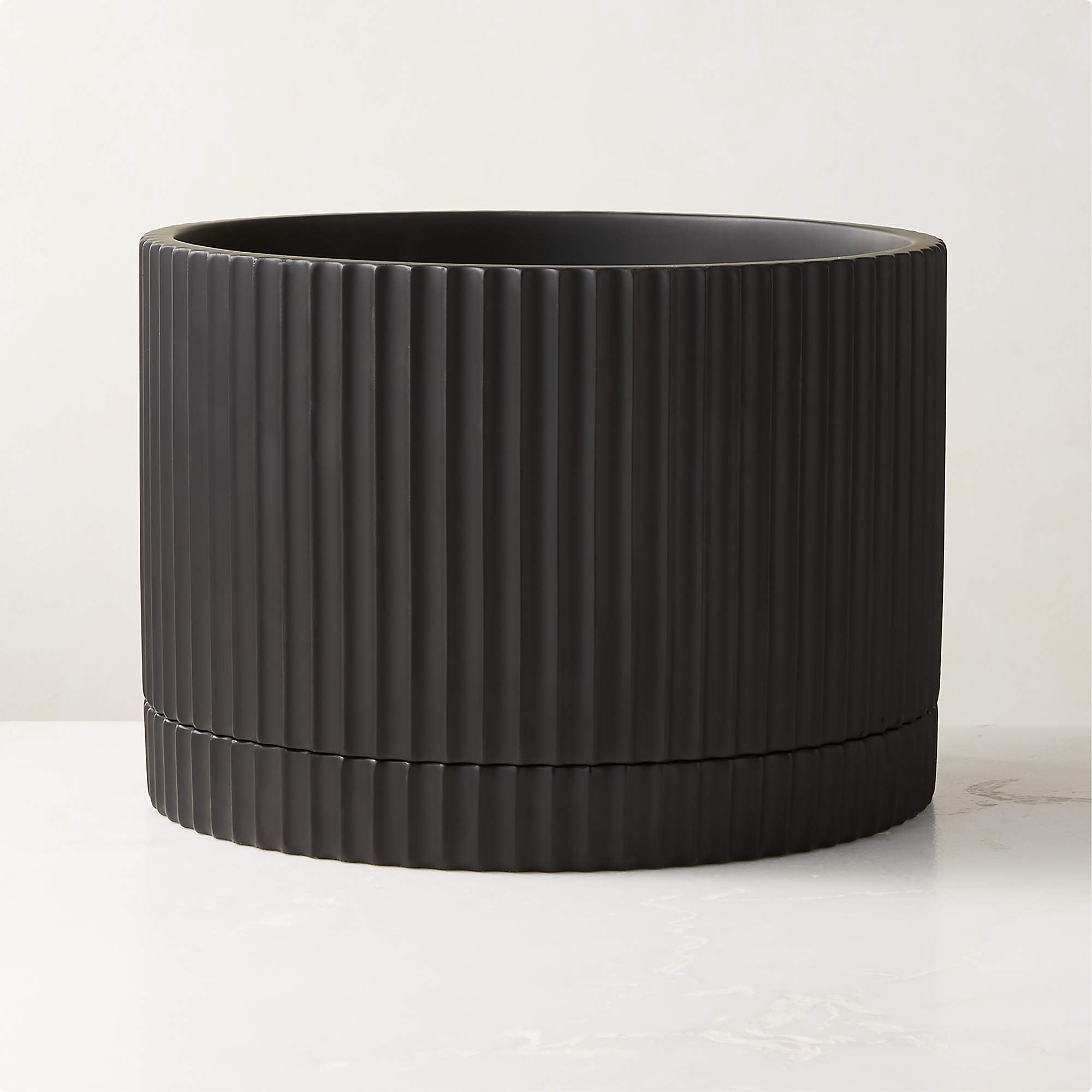 Black Planter with Tray