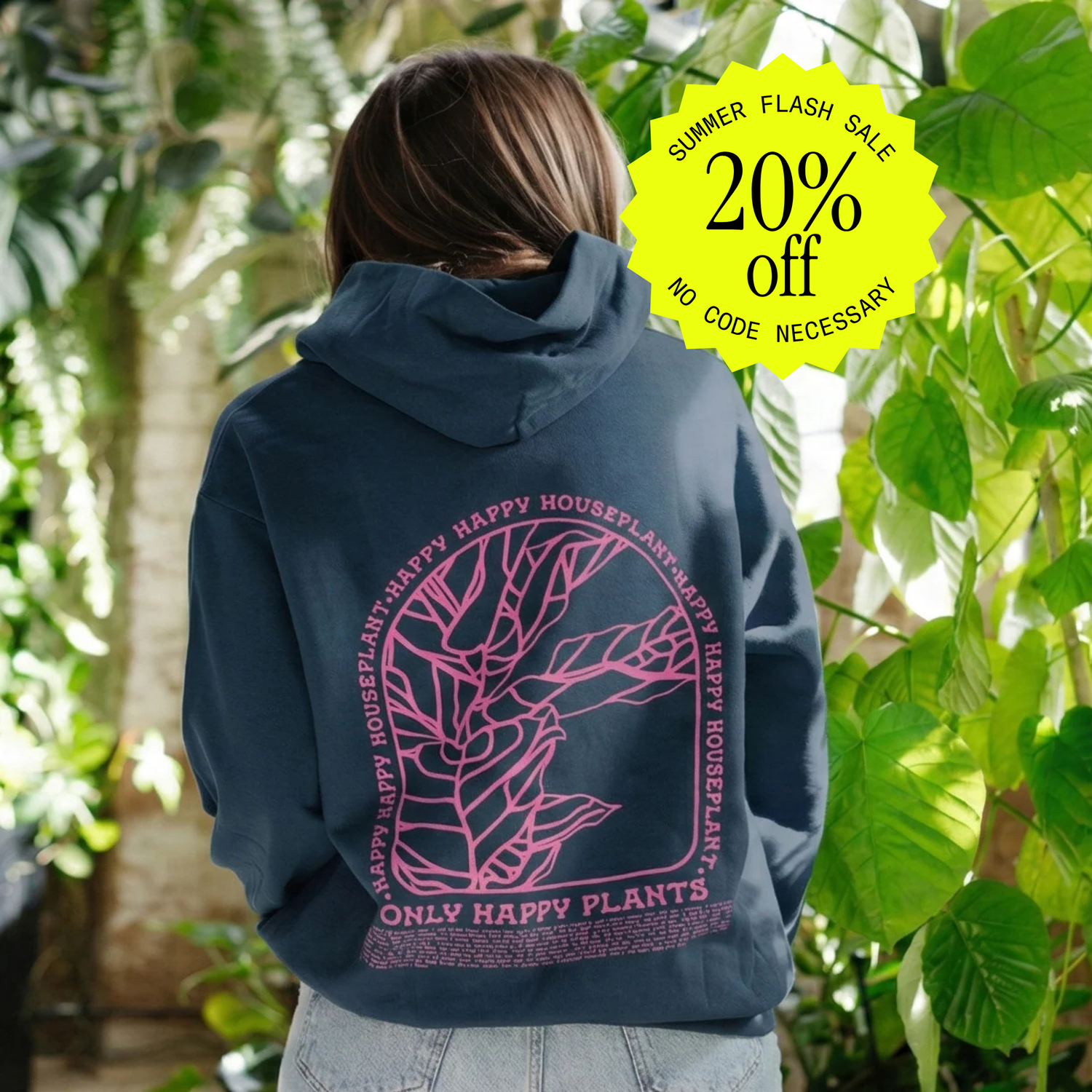 Fiddle Leaf Hoodie in Midnight