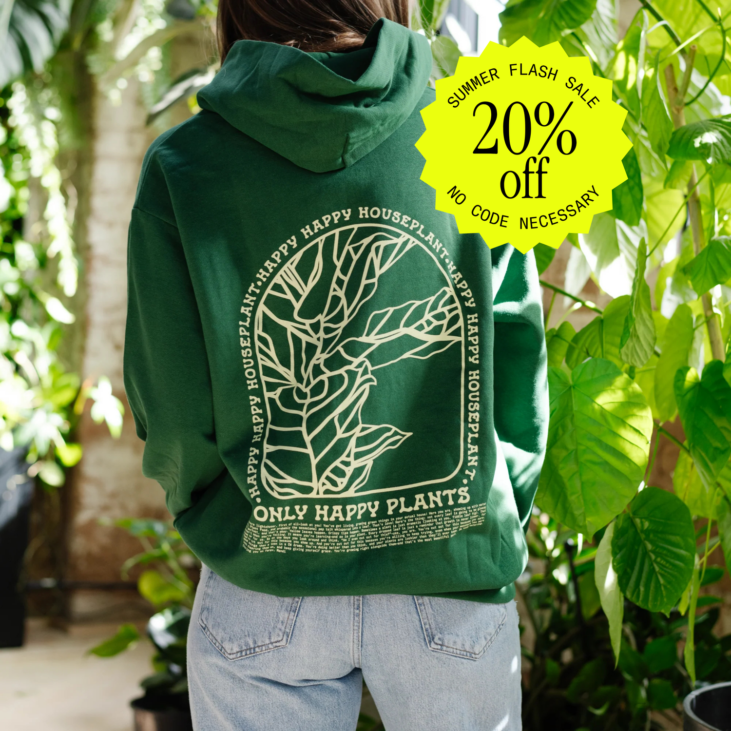Fiddle Leaf Hoodie in Forest Green