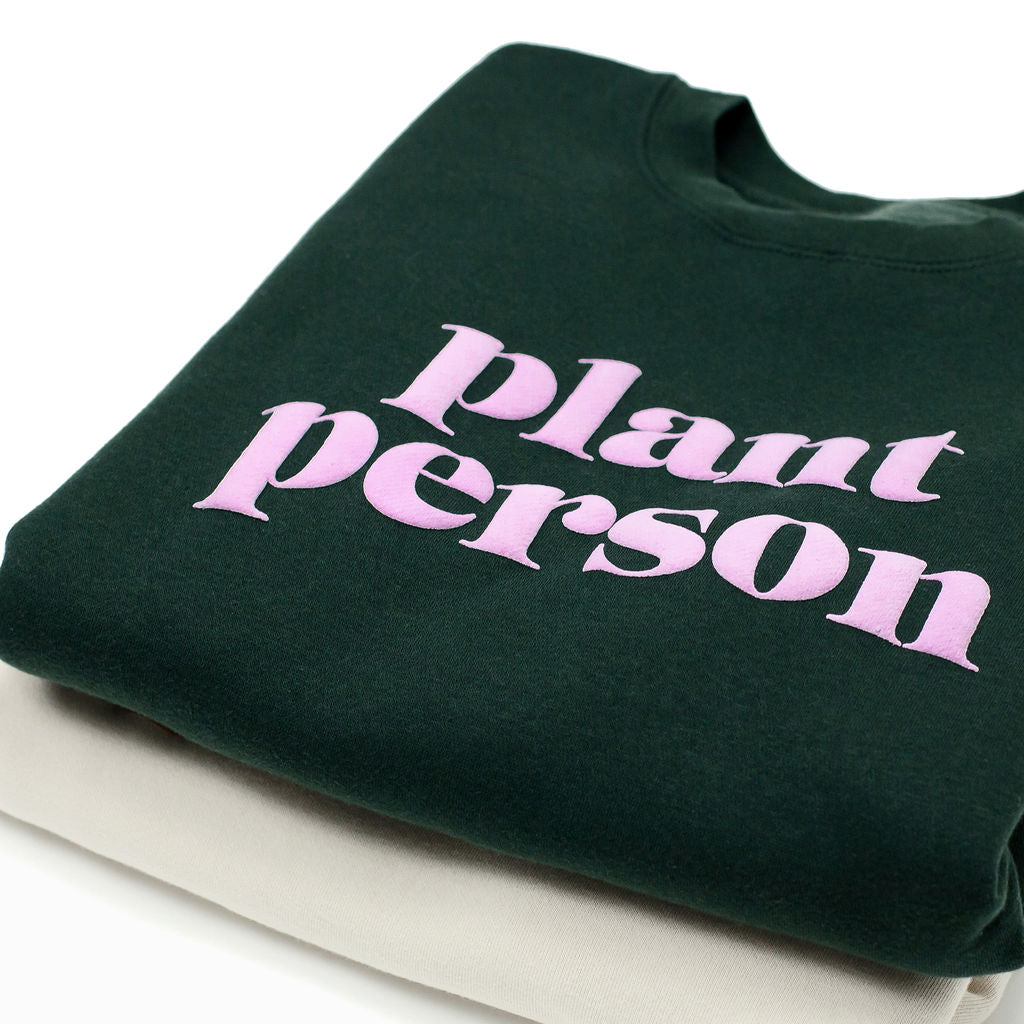 Plant Person Puff Print Pullover Forest + Lilac - Happy Happy Houseplant